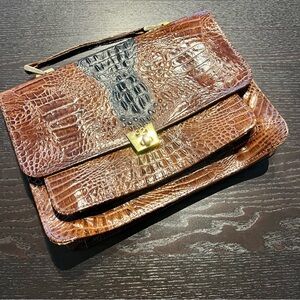 Vintage Brown Crocodile Print Bag